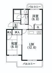Windy宮の前2 2LDKの間取図画像
