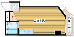 ラフォーレ新今宮 ワンルームの間取図画像