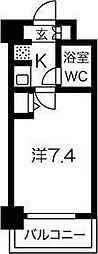 デ・リード弁天町港通 1Kの間取図画像