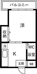 ドリームコート住吉大社 1DKの間取図画像