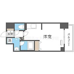 KDXレジデンス難波南 1Kの間取図画像