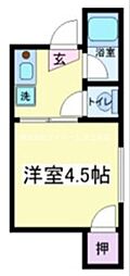 ビラ長居 1Kの間取図画像