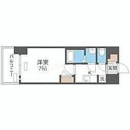ファステート浪速華月 1Kの間取図画像