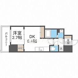 セレニテ桜川駅前プリエ 1DKの間取図画像