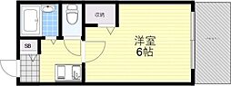 サンライズ細工谷 1Kの間取図画像