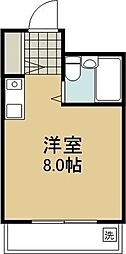 シャトー平野 ワンルームの間取図画像