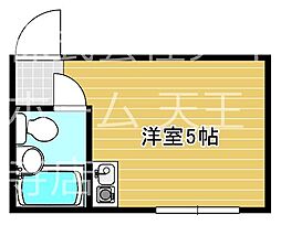 ファッション長居ハイツ ワンルームの間取図画像