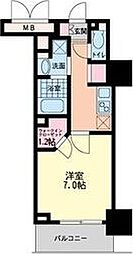 ハビテ靭センターコート 1Kの間取図画像