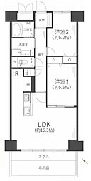 メロディーハイム守口C棟 2LDKの間取図画像