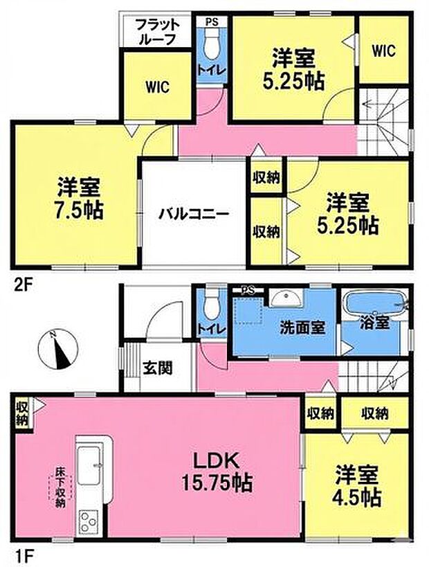 ＊WIC等の大型収納を完備！備え付けの収納はお部屋をすっきり見せてくれます。