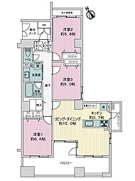ライオンズステージ関内メダリオン 3LDKの間取図画像