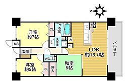 パデシオン京都大久保ザ・グランドレジデンス 3LDKの間取図画像