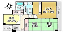 フォルム堀川今出川 3LDKの間取図画像