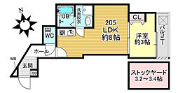 BKB仙谷屋敷 1LDKの間取図画像
