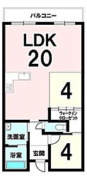 スクエアかいづか弐番館 2LDKの間取図画像