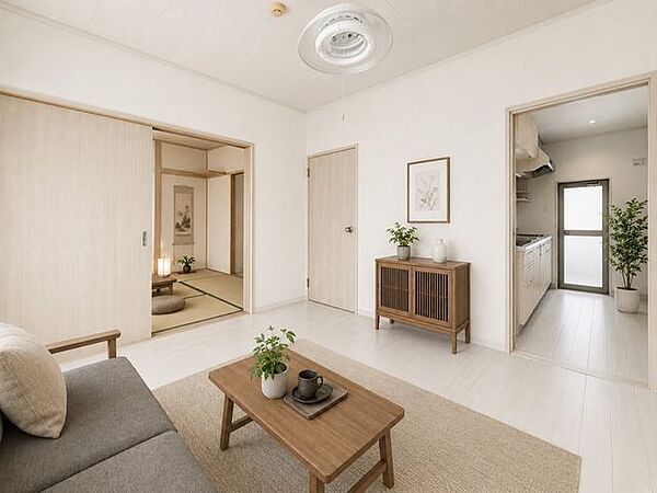 自社でリフォームも対応可能♪明るくモダンなリビングへ改装した場合のCGイメージです。※実際とは異なります。リフォームには別途費用が発生します。