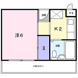 楠古谷マンション 1Kの間取図画像