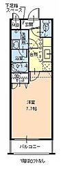 フジパレス初芝駅南1番館 1Kの間取図画像