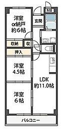 ブランミュール陶器 3LDKの間取図画像