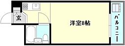 グリーンハイツ北野田 ワンルームの間取図画像