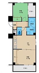 グランメゾン大美野 2DKの間取図画像