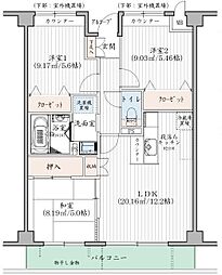 セントラル硝子(株)狭山社宅 3LDKの間取図画像
