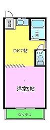 狭山サンハイツ 1DKの間取図画像
