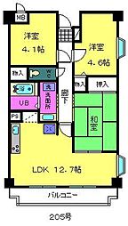 コンプリチェKATAYAMA 3LDKの間取図画像
