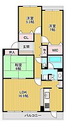 ローレルコート北野田 3LDKの間取図画像