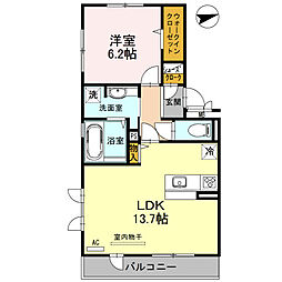カーサ高善A 1LDKの間取図画像
