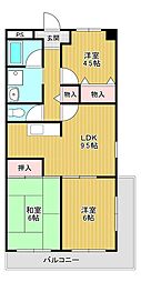 リバティ初芝 3LDKの間取図画像
