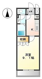 ベルメゾンSKY 1Kの間取図画像