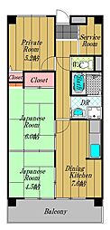 ボナージュ石橋 3SDKの間取図画像