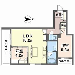 パークテラス 2LDKの間取図画像