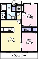 セトル3 2LDKの間取図画像