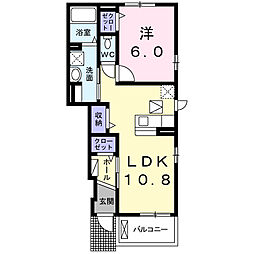 サンサイドテラス 1LDKの間取図画像