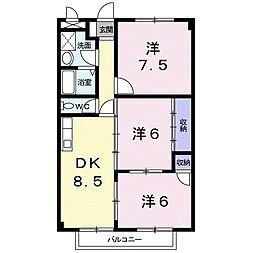 サンヒルズ千代田1 3DKの間取図画像