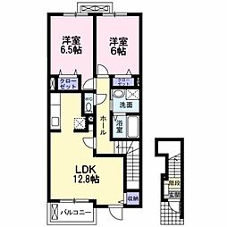 ブルームコート 2LDKの間取図画像