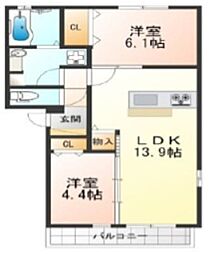 BRENZAOMINO 2LDKの間取図画像