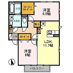 プランドールソフィアA棟 2LDKの間取図画像