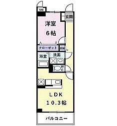 アイウィッシュ 1LDKの間取図画像