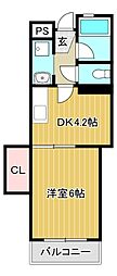 サンライトビル 1DKの間取図画像