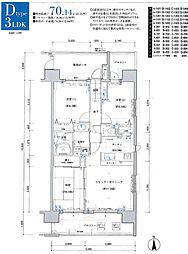 リアルスウィート福島駅前 3LDKの間取図画像
