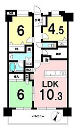 日神パレステージ西川口グランアベニュー 2SLDKの間取図画像