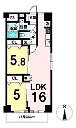 川口栄町グレースマンション 2LDKの間取図画像