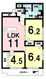 川口サマリヤマンション 3LDKの間取図画像