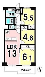 グリーンビュー第3川口 3LDKの間取図画像