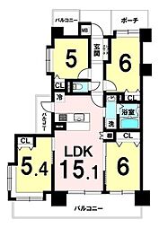 サニーコート川口元郷第2 4LDKの間取図画像