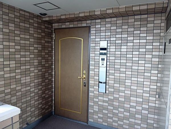 落ち着いた色合いの玄関ドア。防犯性に配慮された堅牢な造りで、住まうご家族の安全で快適な暮らしをしっかりと守ります。