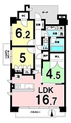 オーベル川口並木 3LDKの間取図画像